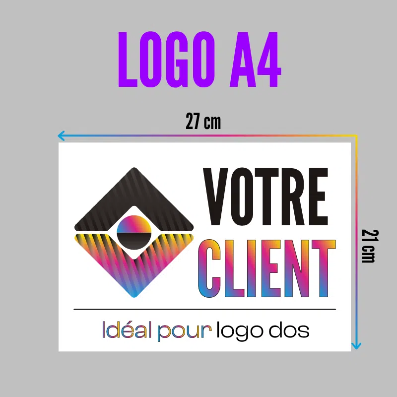 Transfert DTF format A4 - Idéal pour les logos dos ou grands marquages